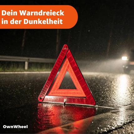 OwnWheel Notfalldreieck Warndreieck Auto & PKW - Rot - Notfall Pannendreieck - für StVO - bei Unfall & Panne