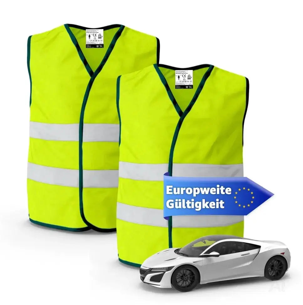 POWR CAR 2X Warnweste Auto gelb ISO20471 - Pannenweste & Unfallweste