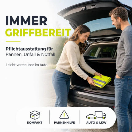 POWR CAR 2X Warnweste Auto gelb ISO20471 - Pannenweste & Unfallweste – Detailansicht 4