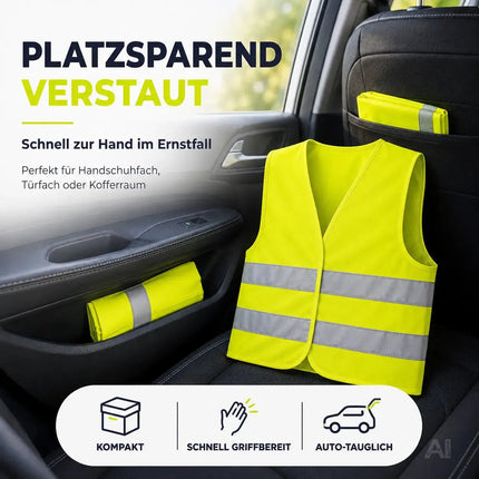 POWR CAR 2X Warnweste Auto gelb ISO20471 - Pannenweste & Unfallweste – Detailansicht 8