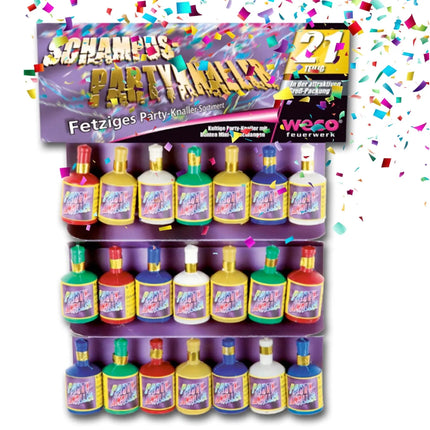 PYROHELD Party Schampus Popper 20er Set - Bunte Schampusknaller für Silvester & Feiern, Kategorie F1, geeignet für Jugendliche & Kinder, Tischdeko-Highlight 2025