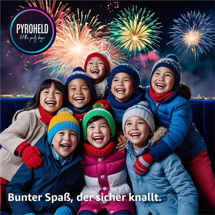 PYROHELD XXL Jugendspaß Set Hans Dampf - 8 Teilig Tischspaß für Partys & Silvester Kat. F1 für Jugendlichen & Kinder 2025