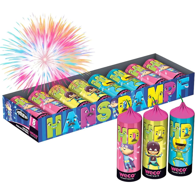 PYROHELD XXL Jugendspaß Set Hans Dampf - 8 Teilig Tischspaß für Partys & Silvester