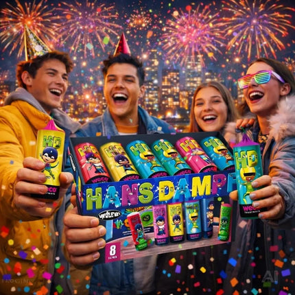 PYROHELD XXL Jugendspaß Set Hans Dampf - 8 Teilig Tischspaß für Partys & Silvester