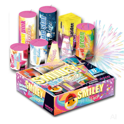 PYROHELD XXL Smiley Set 5-teilig – Super für Partys und Silvester, geeignet für Jugendliche und Kinder 2025