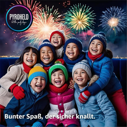 PYROHELD XXL Smiley Set 8-teilig – Super für Partys und Silvester, geeignet für Jugendliche und Kinder 2026 - Jugendfeuerwerk