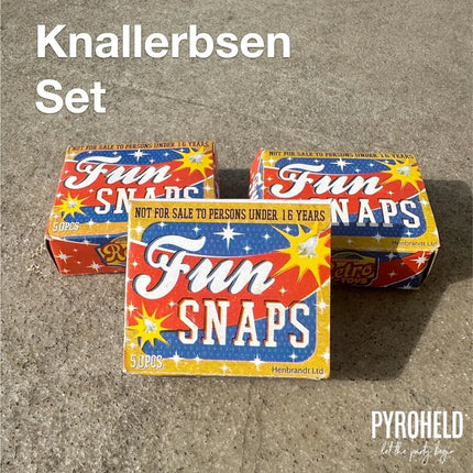 PYROHELD let the party begin 500x Fun Snaps - Knallteufeln & Knallerbsen - Ideal für Jugendliche und Kinder Jugendfeuerwerk für Silvester (500x)