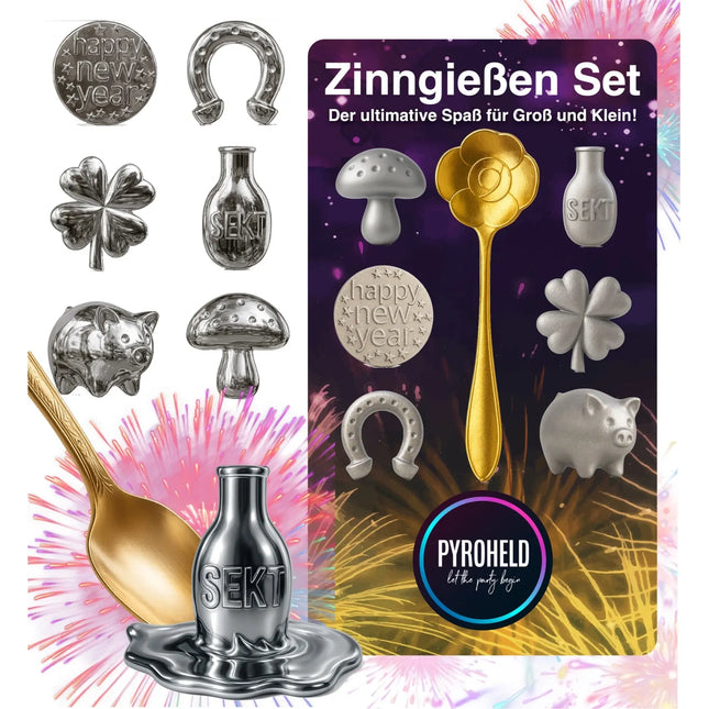 PYROHELD let the party begin 7-teiliges Zinngießen - Set