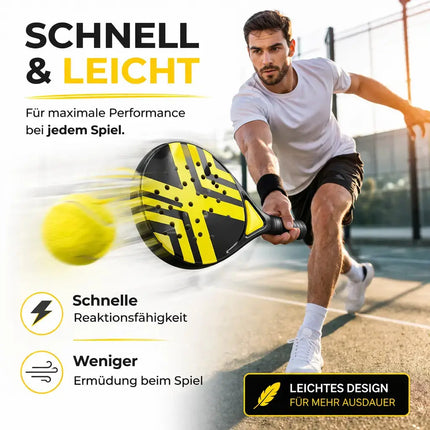 Padel Schläger Padelschläger Set für Anfänger & Fortgeschrittene – Tennis Schläger Erwachsene & Kinder (Gelb)