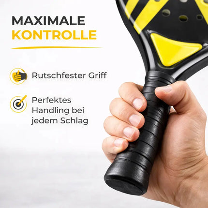 Padel Schläger Padelschläger Set für Anfänger & Fortgeschrittene – Tennis Schläger Erwachsene & Kinder (Gelb)