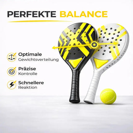 Padel Schläger Padelschläger Set für Anfänger & Fortgeschrittene – Tennis Schläger Erwachsene & Kinder (Gelb)