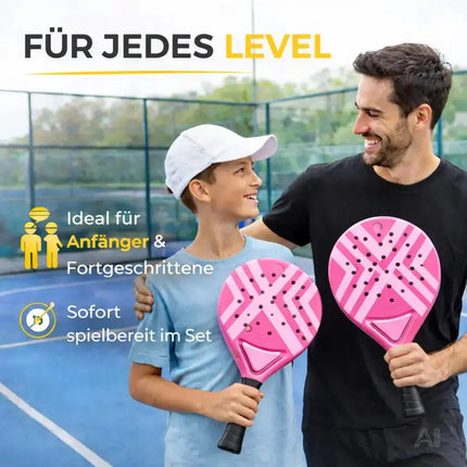 Padel Schläger Padelschläger Set für Anfänger & Fortgeschrittene – Tennis Schläger Erwachsene & Kinder