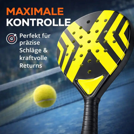 Padel Tennis Schläger für Anfänger & Fortgeschrittene – Padelschläger Set Erwachsene & Kinder (Gelb)