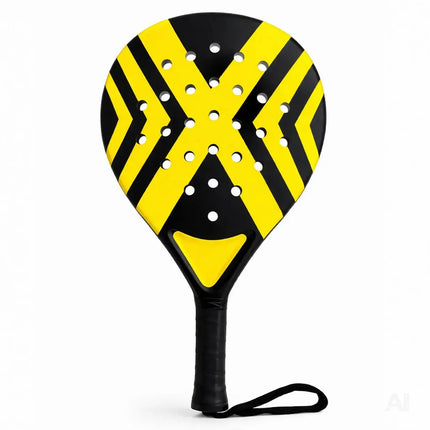 Padel Tennis Schläger für Anfänger & Fortgeschrittene – Padelschläger Set Erwachsene Profi Racket (Gelb)