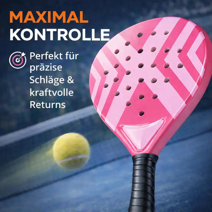 Padel Tennis Schläger für Anfänger & Fortgeschrittene – Padelschläger Set Erwachsene & Kinder (Pink)
