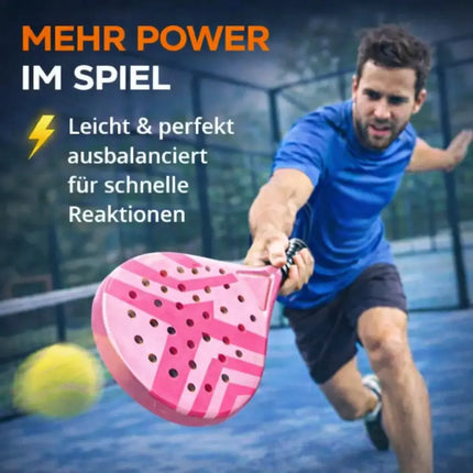 Padel Tennis Schläger für Anfänger & Fortgeschrittene – Padelschläger Set Erwachsene & Kinder (Pink)
