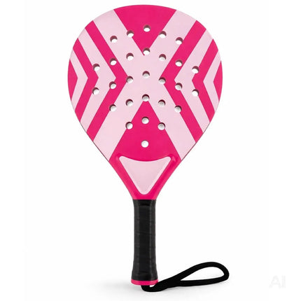 Padel Tennis Schläger für Anfänger & Fortgeschrittene – Padelschläger Set Erwachsene Profi Racket (Pink)