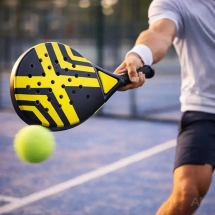 Padelschläger Set Tennis Schläger für Anfänger & Fortgeschrittene – Erwachsene & Kinder Padel Schläger (Gelb)