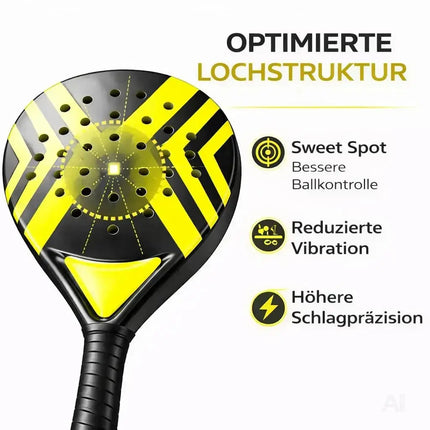 Padelschläger Set Tennis Schläger für Anfänger & Fortgeschrittene – Erwachsene & Kinder Padel Schläger (Gelb)