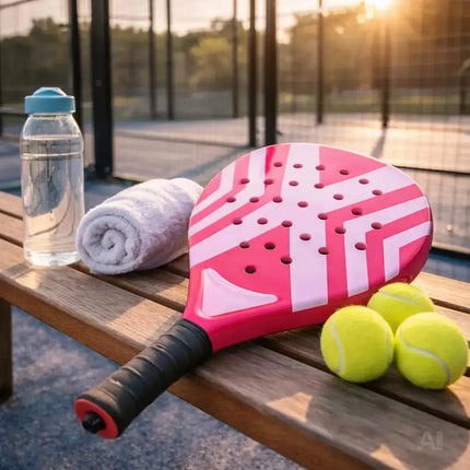 Padelschläger Set Tennis Schläger für Anfänger & Fortgeschrittene – Erwachsene & Kinder Padel Schläger (Pink)