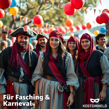 Pirat Schärpe – Klassisches Piraten-Accessoire für Fasching, Karneval & Mottopartys