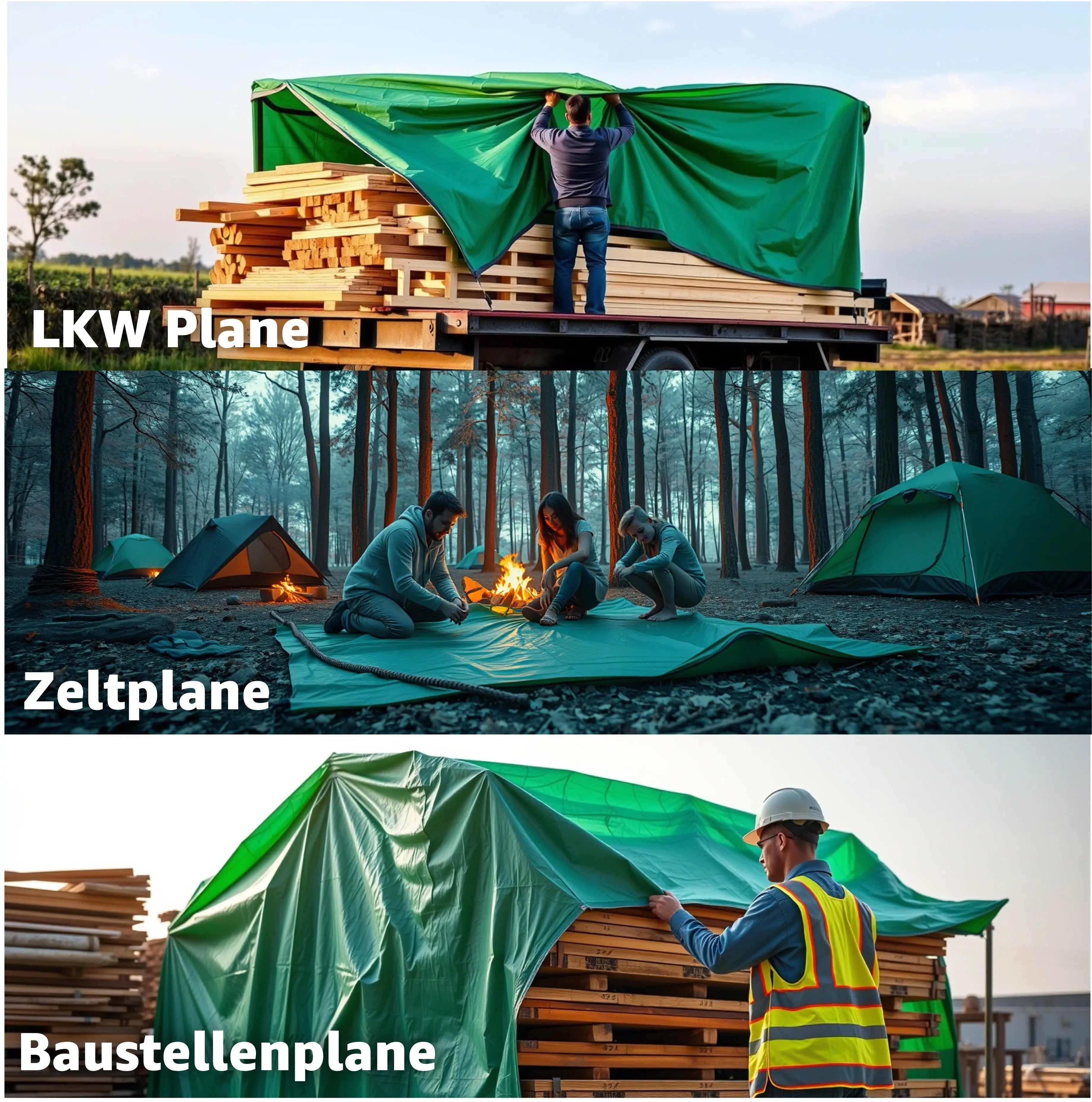zeltunterlage 3x5m Plane wasserdicht - 150 g/m² grün, Abdeckplane mit Ösen für Zeltunterlage