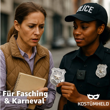 Polizei Marke Silber – Abzeichen für Polizei-, Ermittler- & Einsatzkostüme