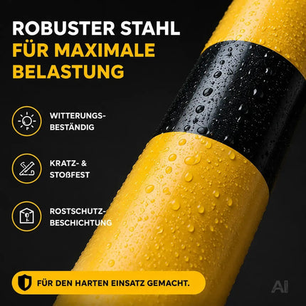 Rammschutzpoller 100 cm aus Stahl, Ø 60 mm – Absperrpfosten für Lager, Garage und Hof – Detailansicht 3
