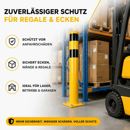 Rammschutzpoller 100 cm aus Stahl, Ø 60 mm – Absperrpfosten für Lager, Garage und Hof – Detailansicht 5