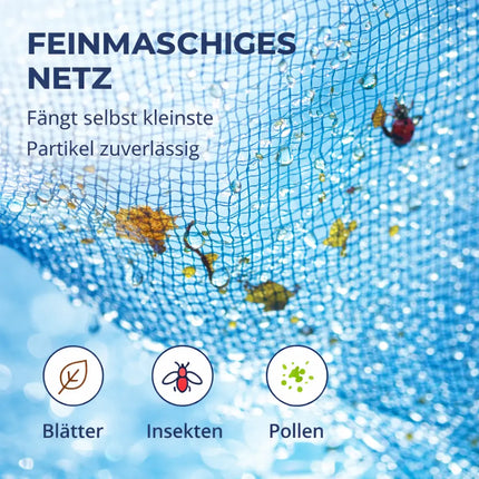 Pool Kescher mit 105 cm Teleskopstange – Teichkescher zur Poolreinigung für Schwimmbad, Whirlpool, Aufstellpool & Teich