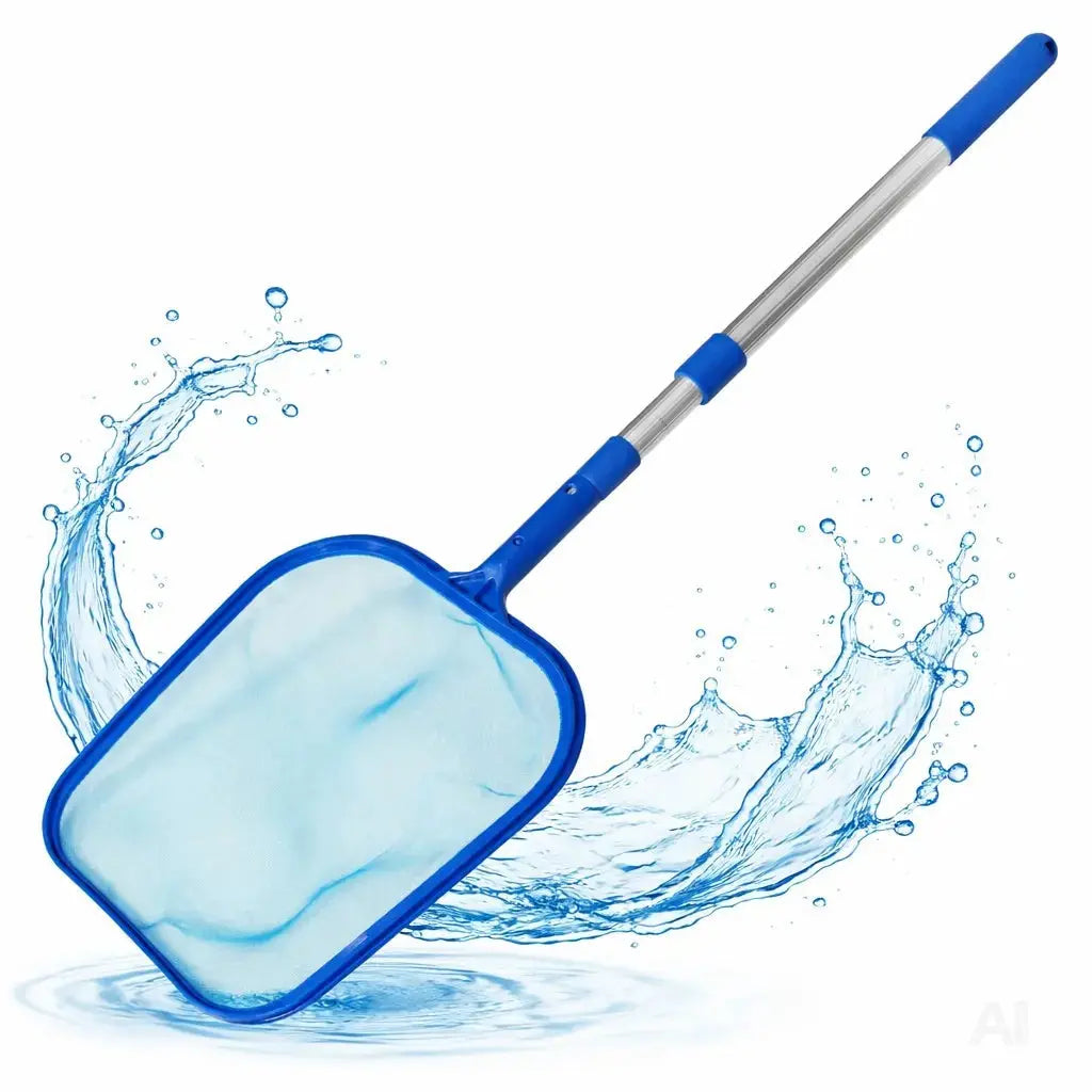 Pool Kescher mit 105 cm Teleskopstange – Teichkescher zur Poolreinigung für Schwimmbad, Whirlpool, Aufstellpool & Teich