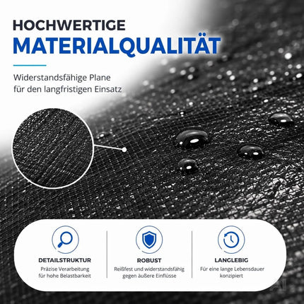 Poolabdeckung rund – Extra starke 200 g/m² Poolplane schwarz – UV-resistente Solar Sommer – Detailansicht 7