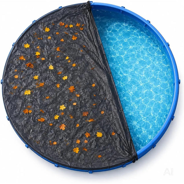Poolabdeckung rund – Extra starke 200 g/m² Poolplane schwarz – UV-resistente Solar Sommer