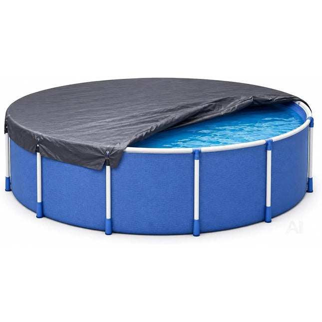 Poolplane rund 200 g/m² – Schwarze Solar Poolabdeckung für Sommer & Winter – UV-resistente