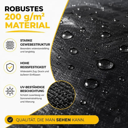 Poolplane rund 200 g/m² – Schwarze Solar Poolabdeckung für Sommer & Winter – UV-resistente – Detailansicht 5
