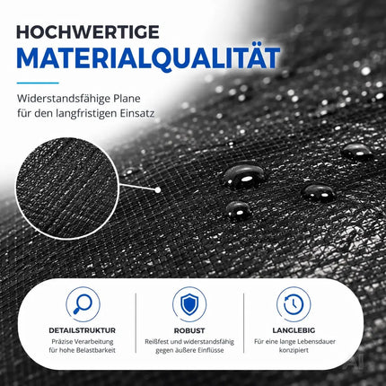 Poolplane rund 200 g/m² – Schwarze Solar Poolabdeckung für Sommer & Winter – UV-resistente – Detailansicht 3