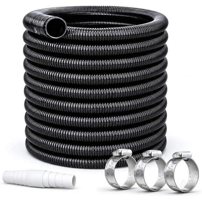 Poolschlauch mit Muffen 38 mm x 8 m – inkl. Schlauchschellen & Schlauchverbinder – Flexibler