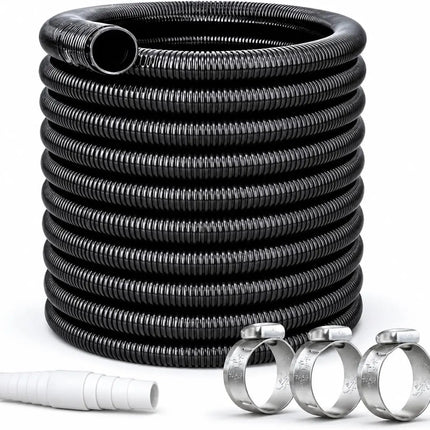Poolschlauch blau mit Muffen 38 mm x 8 m  – inkl. Schlauchschellen & Schlauchverbinder – Flexibler Wasserschlauch als Saugschlauch, Solarschlauch & Pumpenschlauch