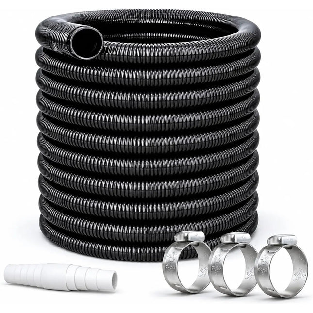 Poolschlauch blau mit Muffen 38 mm x 8 m  – inkl. Schlauchschellen & Schlauchverbinder – Flexibler Wasserschlauch als Saugschlauch, Solarschlauch & Pumpenschlauch