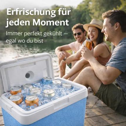 Premium Kühlbox 15L mit Kühlakku & Kühlelement – Kühltasche für Camping, Strand, Picknick & Reisen (Blau)