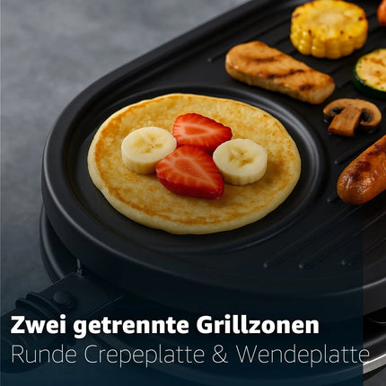 Raclette Set für 8 Personen - Grill oval - Crepes Funktion - Tischgrill