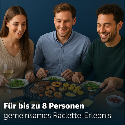 Raclette Set für 8 Personen - Grill oval - Crepes Funktion - Tischgrill