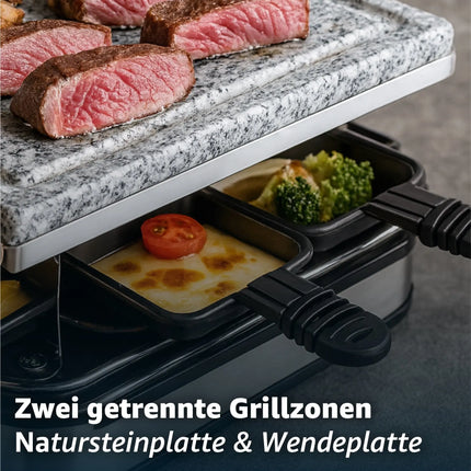 Raclette-Set für 8 Personen - Tischgrill inkl. Pfännchen & Schaber