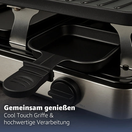 Raclette-Set für 8 Personen - Tischgrill inkl. Pfännchen & Schaber