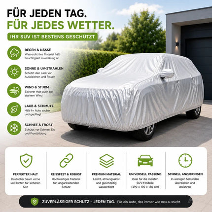 SUV Universal Autoplane 490x190x180cm Autoschutzhülle Vollgarage Auto Garage Abdeckung - Car Cover - Abdeckplane wasserdicht - Autoabdeckung - Outdoor & Indoor -