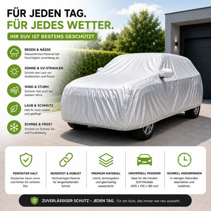 SUV Universal Autoplane 490x190x180cm Autoschutzhülle Vollgarage Auto Garage Abdeckung - Car Cover - Abdeckplane wasserdicht - Autoabdeckung - Outdoor & Indoor -