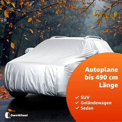 SUV Wasserdichte Autoschutzhülle 490x190x180cm für Schutz & Abdeckung von Auto, PKW - Fahrzeug: Autoplane in Einheitsgröße