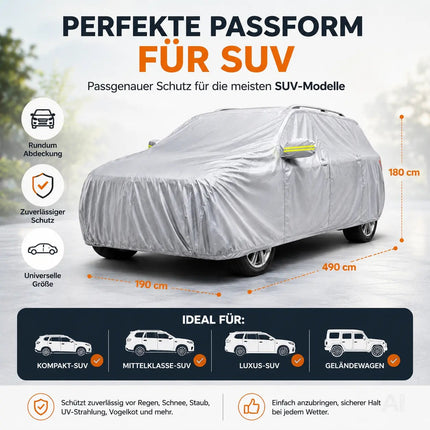 SUV Wasserdichte Autoschutzhülle 490x190x180cm für Schutz & Abdeckung von Auto, PKW - Fahrzeug – Detailansicht 4