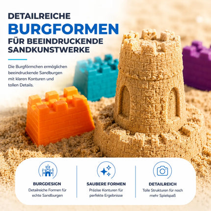 Sandspielzeug Set für Kinder – Sandkastenspielzeug mit Sandförmchen, Schaufel, Rechen & Sieben für Jungen & Mädchen (11 teilig)