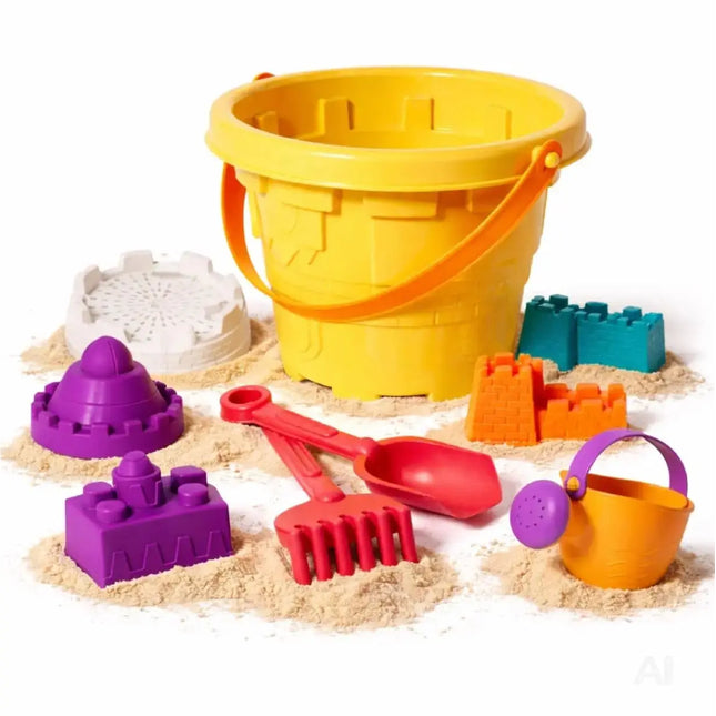 Sandspielzeug Set für Kinder – Sandkastenspielzeug mit Sandförmchen, Schaufel, Rechen & Sieben